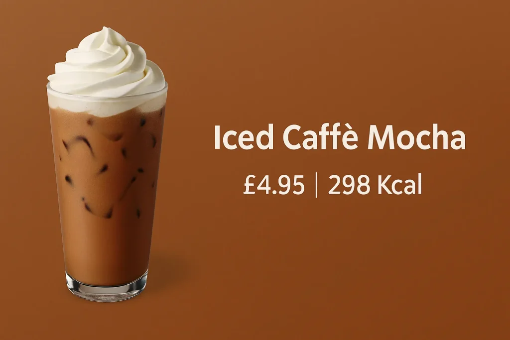 Starbucks Iced Caffè Mocha Prices with Nutrition, UK 2025 1 Iced Caffe Mocha price