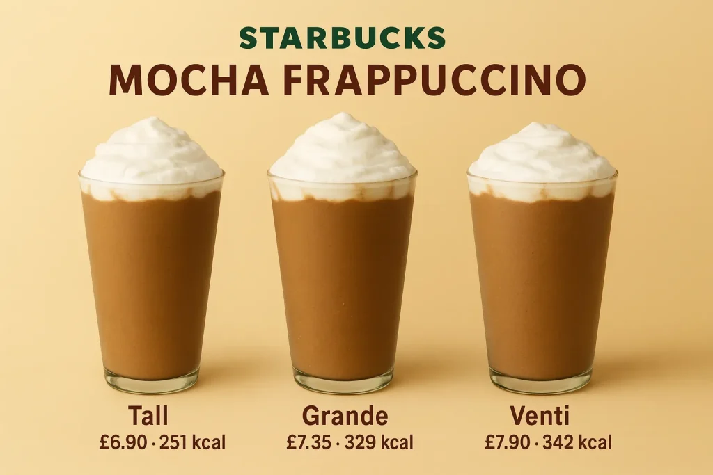 Mocha Frappuccino price & Calries, UK 2 Starbucks UK Mocha Frappuccino Prices