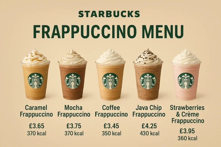 Starbucks Frappuccino Menu & Prices UK (2025) 2 Starbucks Frappuccino Menu Prices UK